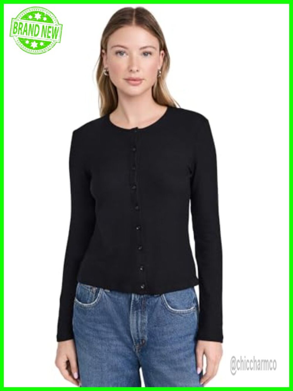 Leset Lauren Classic Cardigan Lightweight Sweater Jersey Cardigan